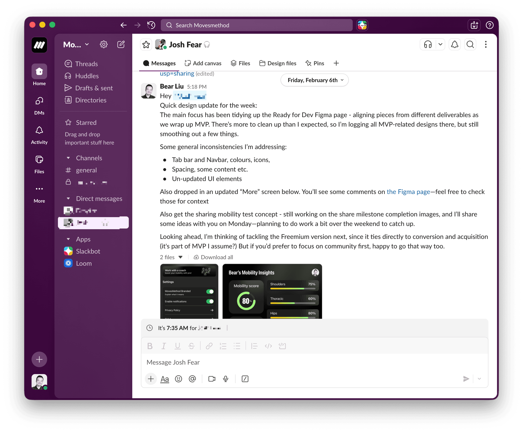 Slack collaboration example