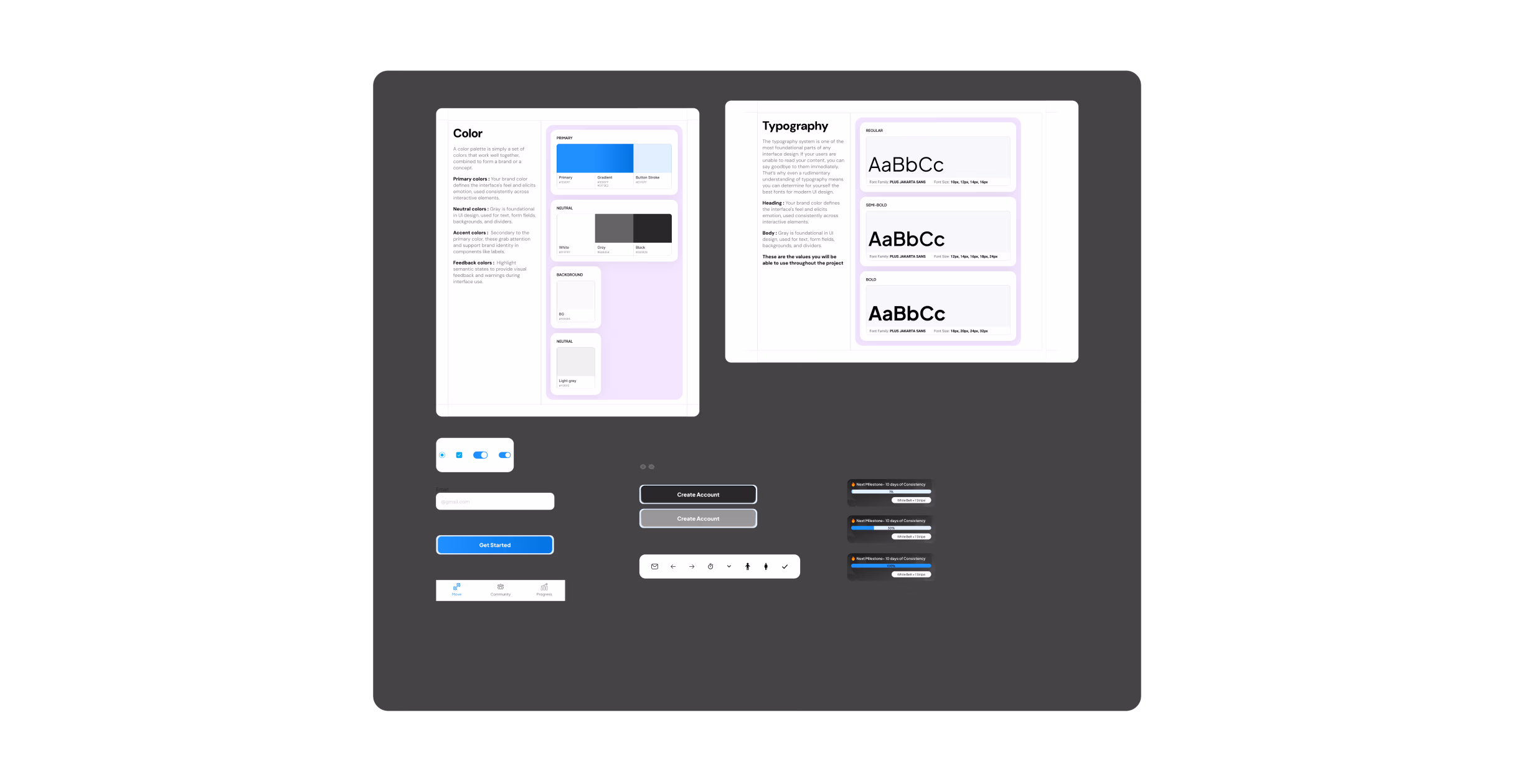 Before — No shared components, ad hoc screens