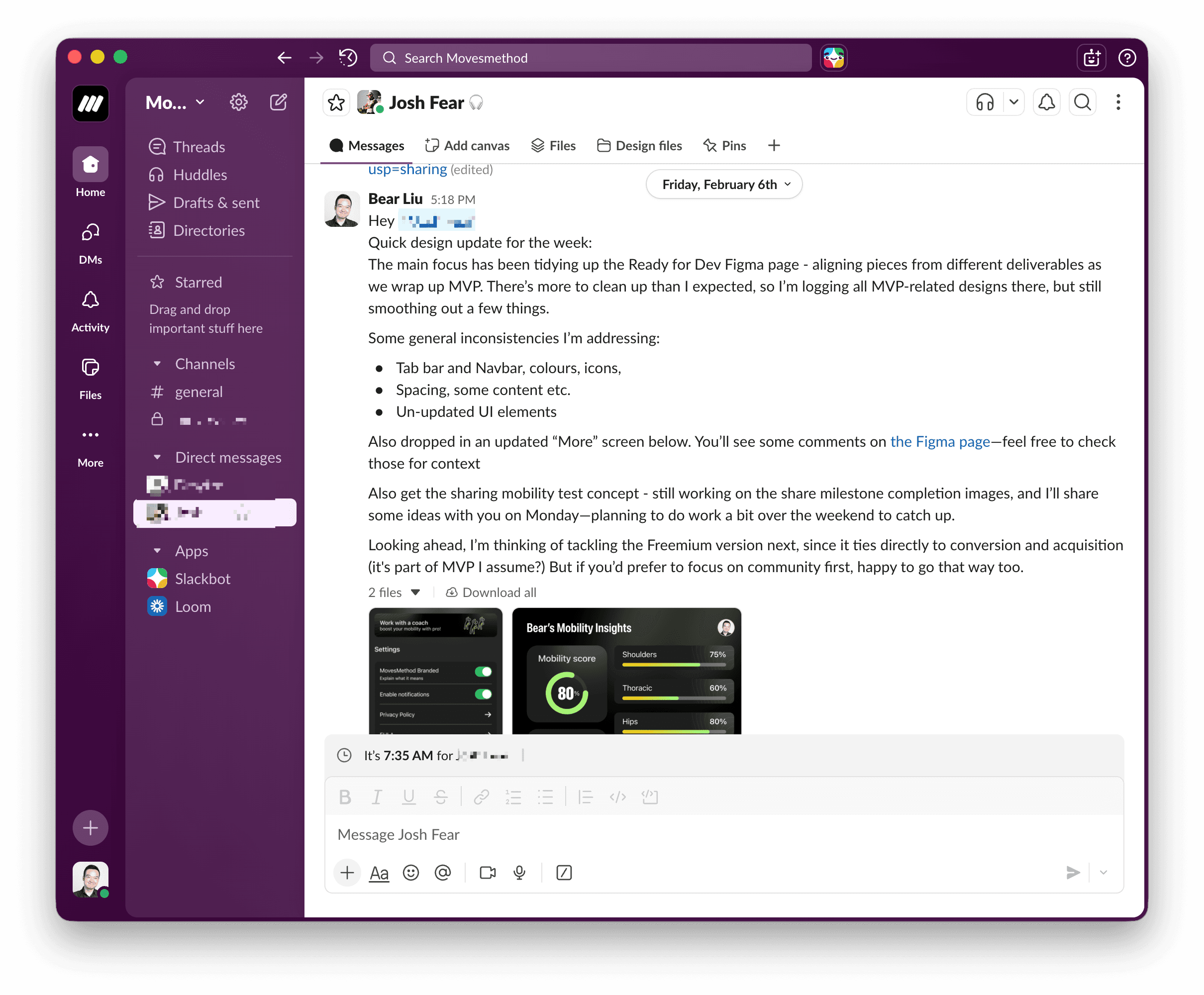 Slack collaboration example